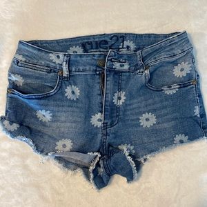 Printed Jean shorts